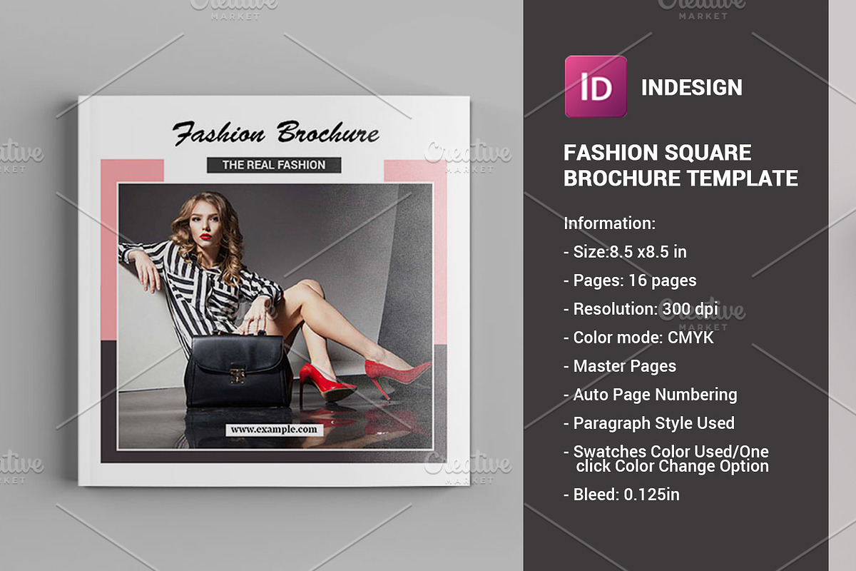 Square Fashion Brochure - V779 in Brochure Templates - product preview 8