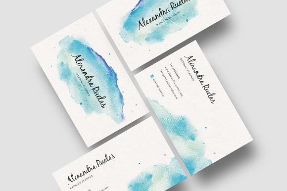Watercolor Business Card in Business Card Templates - product preview 2