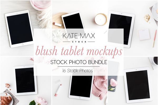 Blush Tablet Mockups Stock Bundle 