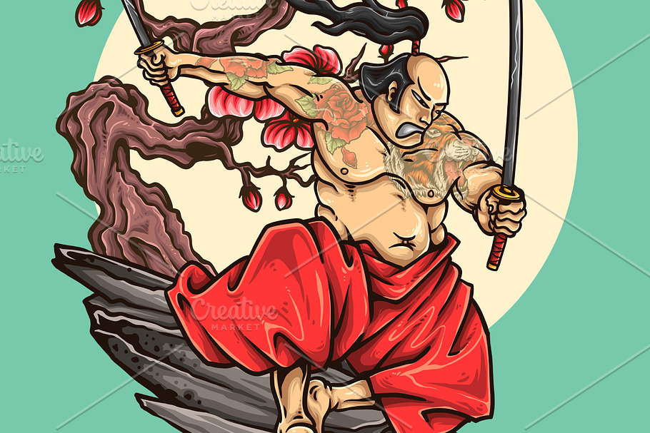 Samurai Hero in Illustrations - product preview 8