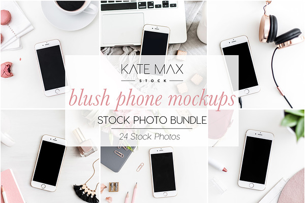 Blush Phone Mockups Stock Bundle 