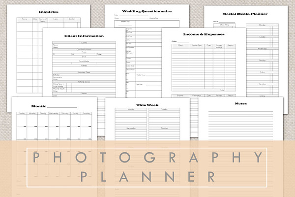 Photography Planner | Gray Accents