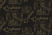 Elephant, seamless pattern, vector