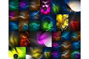 Mega collection of neon particles waves