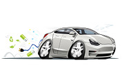 Cartoon electric car