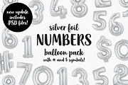 Silver Foil Number Balloon Pack