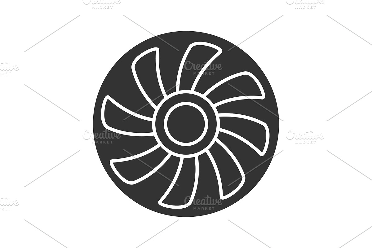 Exhaust fan glyph icon in Graphics - product preview 8