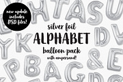 Silver Foil Alphabet Balloon Pack
