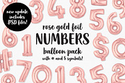 Rose Gold Foil Number Balloon Pack