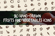 80 Hand-Drawn Fruits and Vegetables