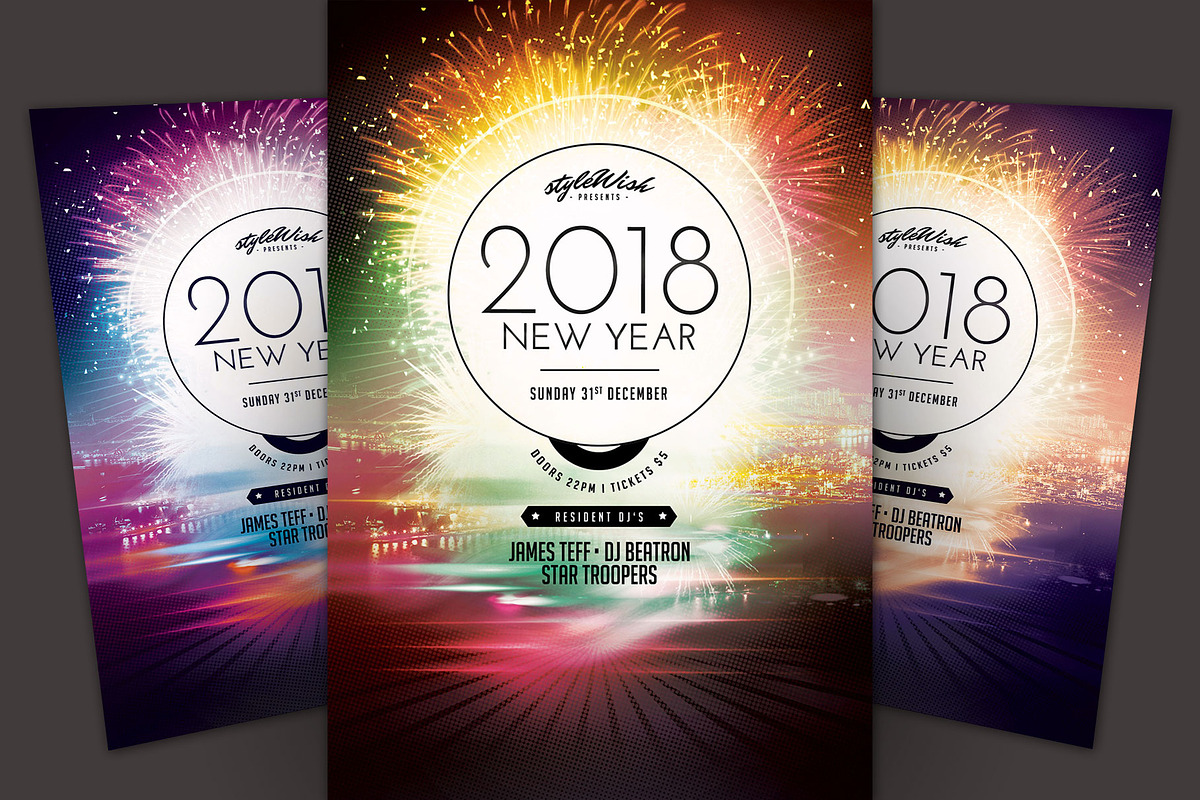 2018 New Year Flyer in Flyer Templates - product preview 8