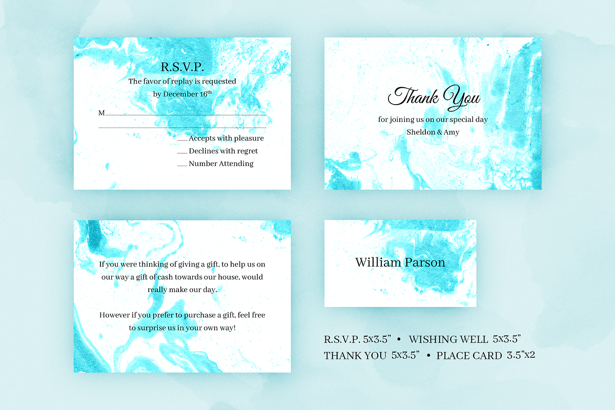 Magic Water. Wedding Invitations in Wedding Templates - product preview 8