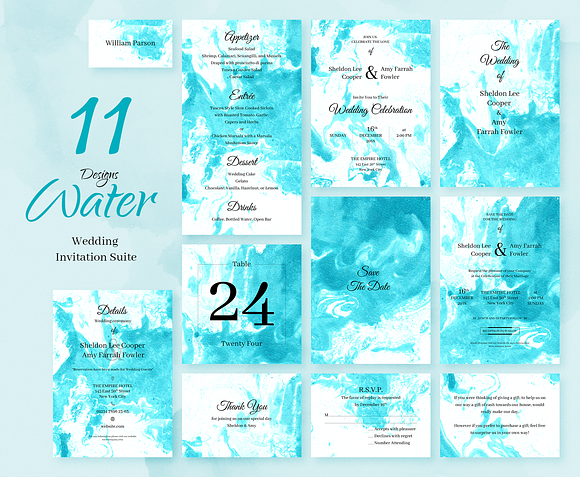 Magic Water. Wedding Invitations in Wedding Templates - product preview 4