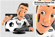 3D German Soccer Fan Television