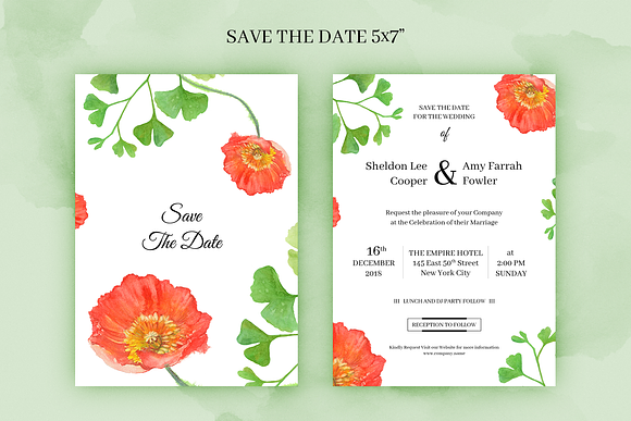 Poppy. Wedding Invitation Package in Wedding Templates - product preview 1