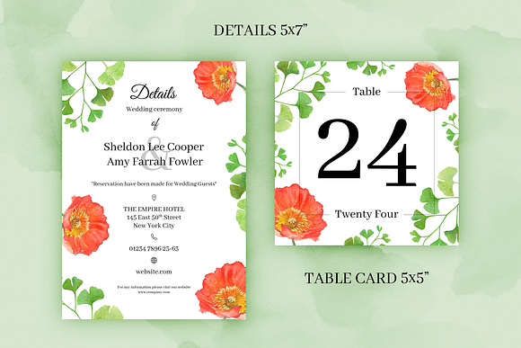 Poppy. Wedding Invitation Package in Wedding Templates - product preview 2