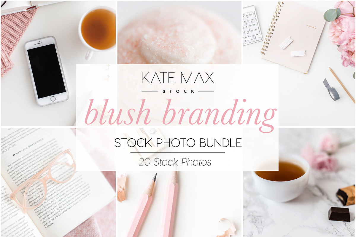 Blush Branding Stock Photo Bundle  in Branding Mockups - product preview 8