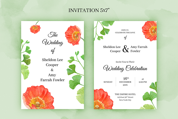 Poppy. Wedding Invitation Package in Wedding Templates - product preview 5
