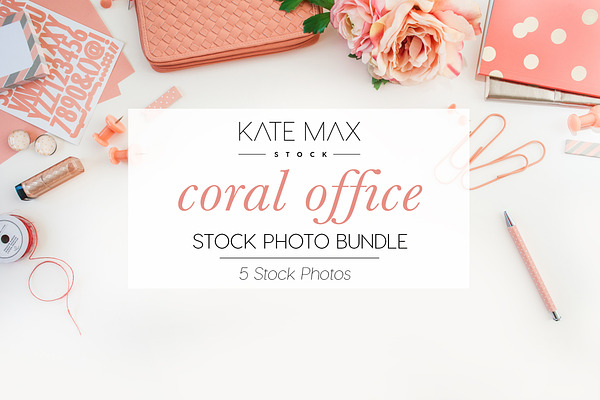 Coral Office Stock Photo Bundle 