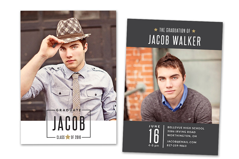 Graduation Announcement Card Senior in Card Templates - product preview 8