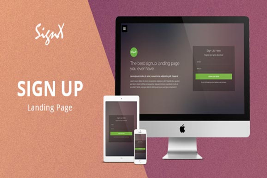 Signup Landing Page Template in HTML/CSS Themes - product preview 8