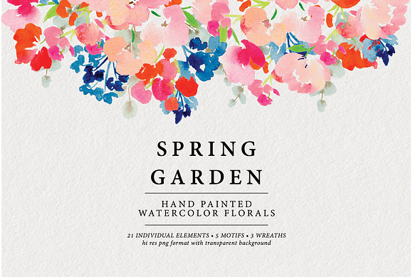 Spring Garden Watercolor Art in Illustrations - product preview 2