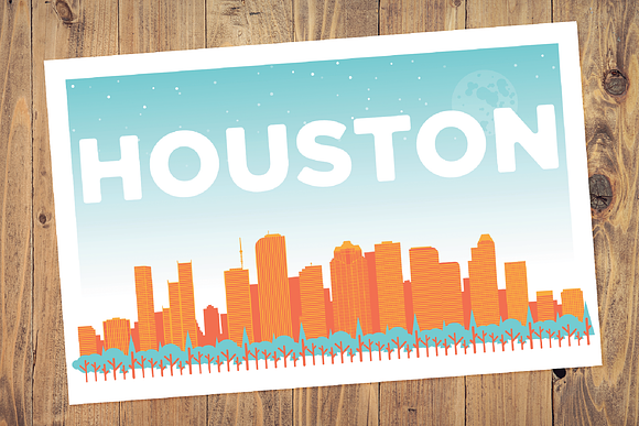 Houston Skyline in Illustrations - product preview 3