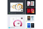 Set of abstract design vector, template cover, poster, flyer