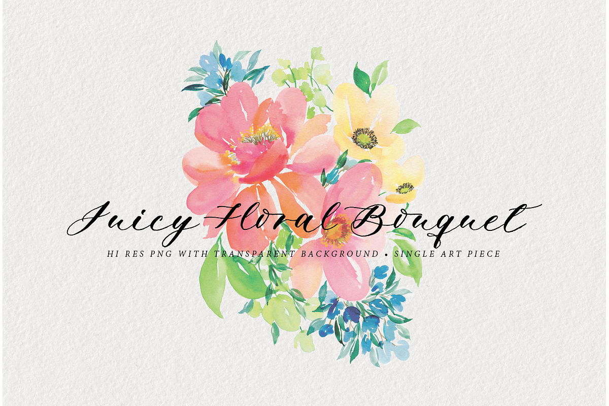 Juicy Floral Bouquet - Watercolor in Illustrations - product preview 8