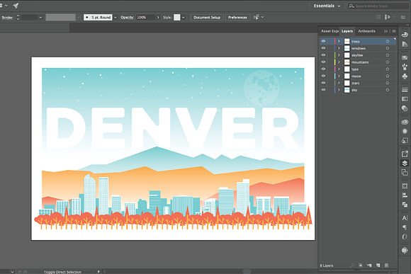 Denver Skyline in Illustrations - product preview 2