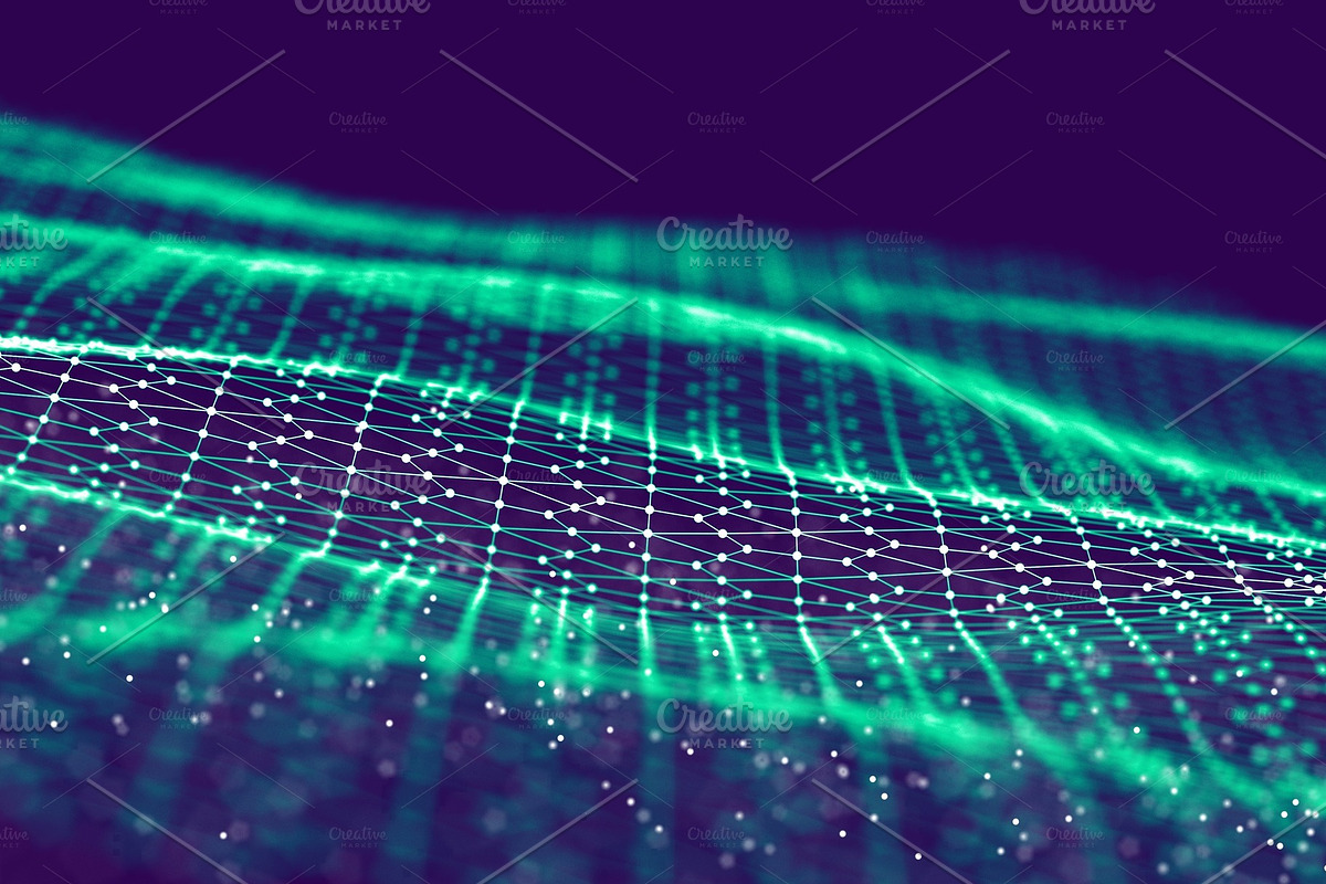 Big data visualization. Background 3d .Big data connection background. Cyber technology Ai tech wire network futuristic wireframe data visualisation. illustration . Artificial intelligence . in Illustrations - product preview 8