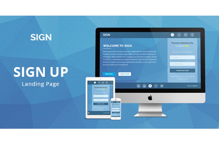 Responsive Signup Landing Page in HTML/CSS Themes - product preview 8