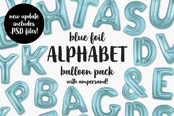 Blue Foil Alphabet Balloon Pack