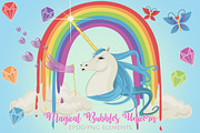 Magical Bubbles Unicorn Graphics