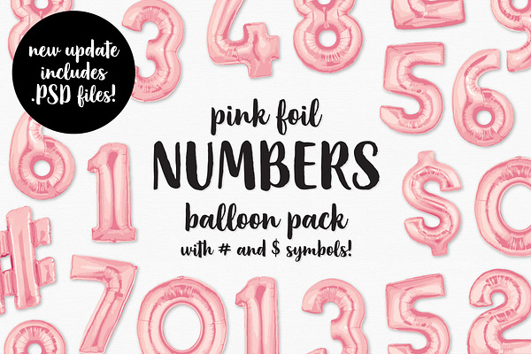 Pink Foil Number Balloon Pack