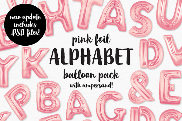 Pink Foil Alphabet Balloon Pack