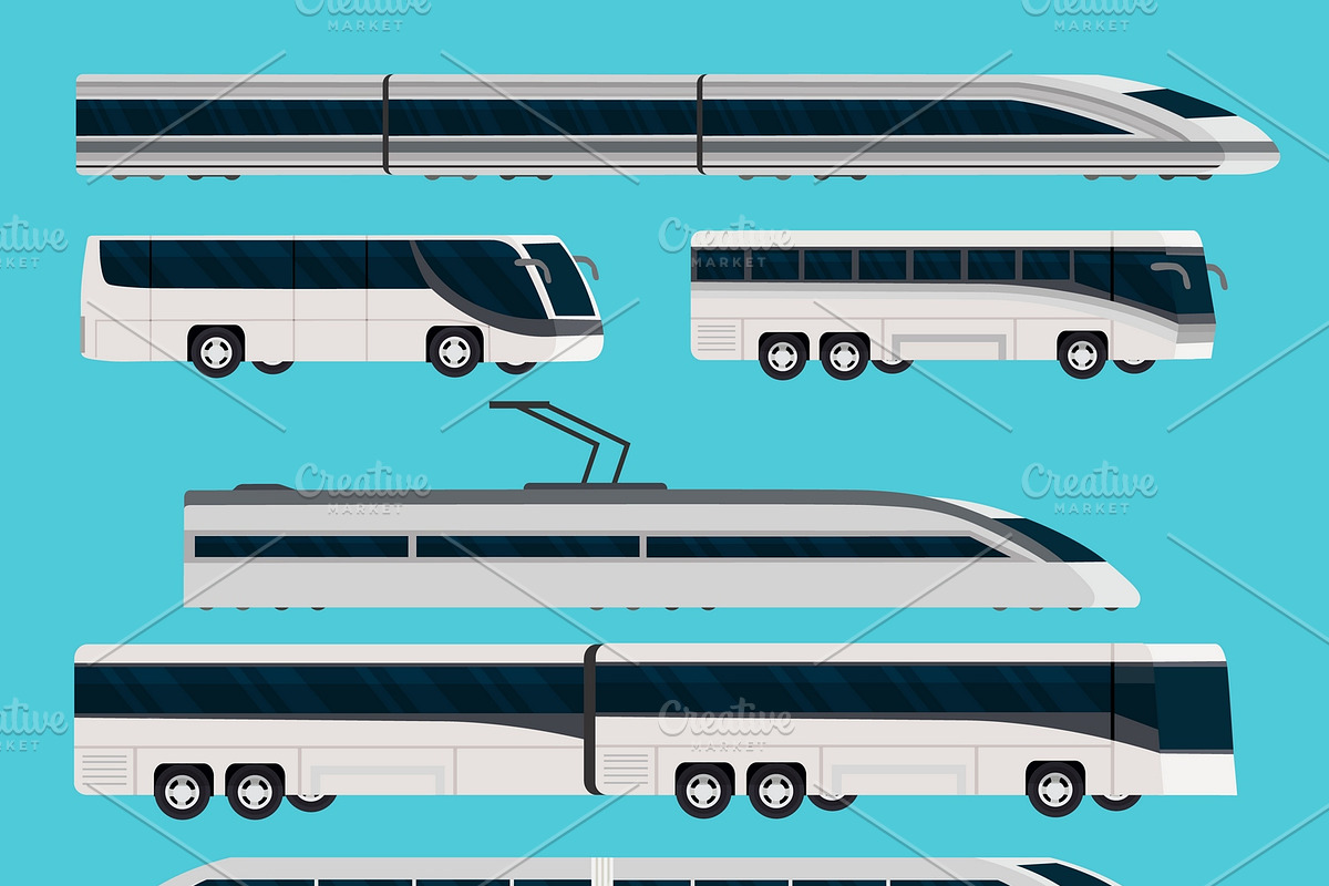 Public Transport Icons Set in Graphics - product preview 8