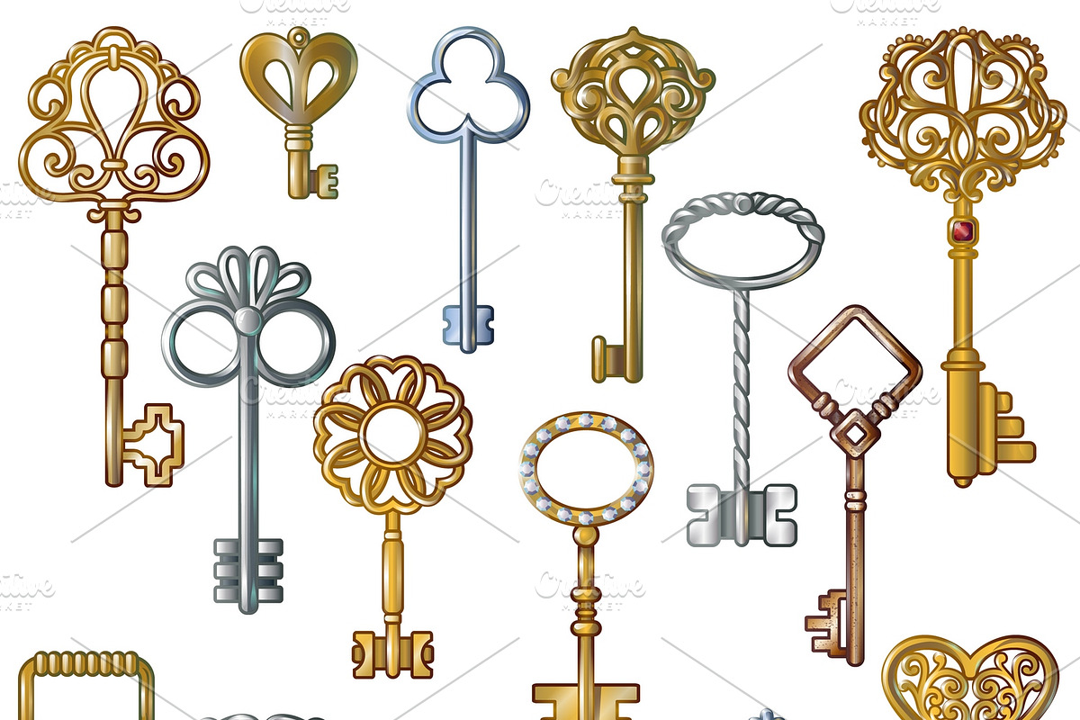 Vintage Keys Set in Graphics - product preview 8