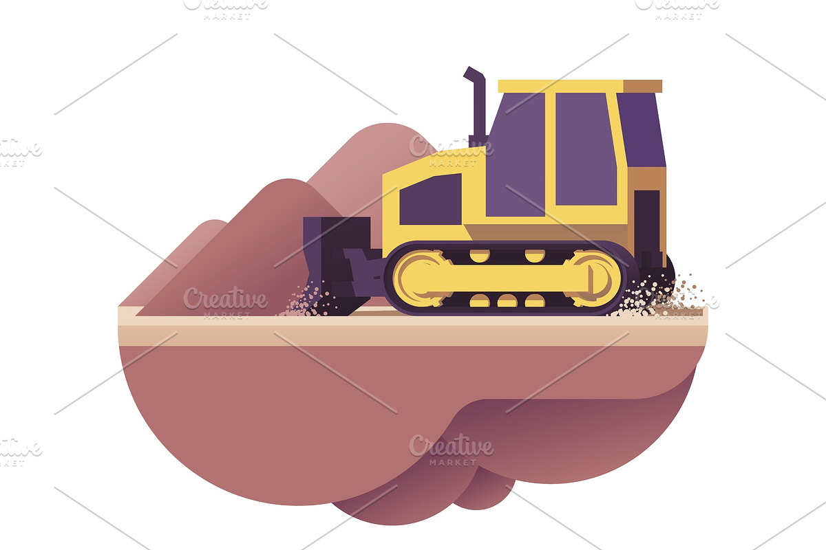 Vector bulldozer icon in Illustrations - product preview 8