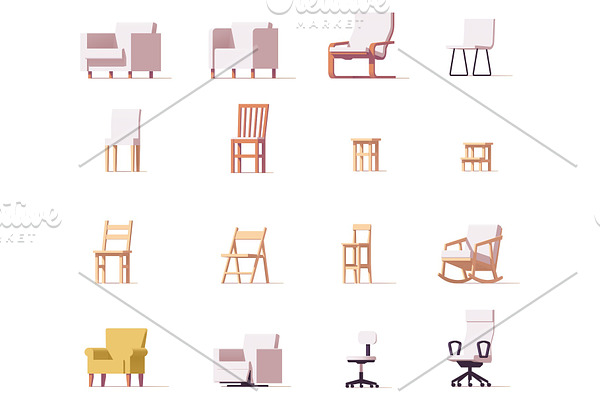 Vector chairs set