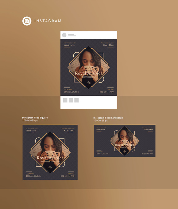 Social Media Pack | Coffeehouse in Social Media Templates - product preview 8