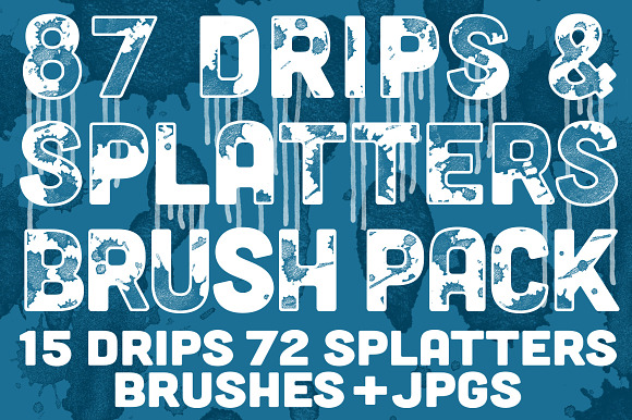 Drips & Splatters Brush Pack in Photoshop Brushes - product preview 4