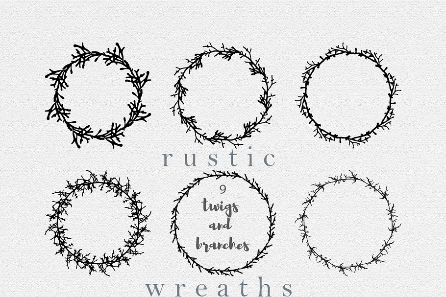 Branches and twigs wreath collection