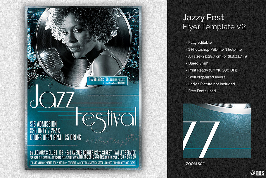 Jazzy Fest Flyer Template V2 in Flyer Templates - product preview 8