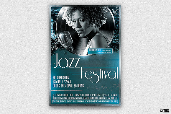 Jazzy Fest Flyer Template V2 in Flyer Templates - product preview 1