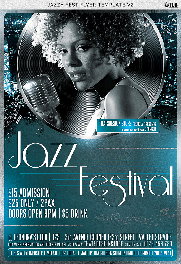 Jazzy Fest Flyer Template V2 in Flyer Templates - product preview 6
