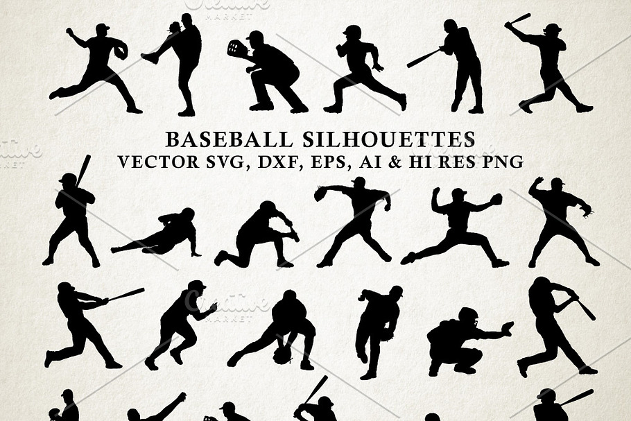 Baseball Silhouettes Vector Pack
