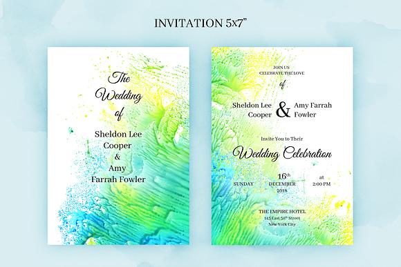 Breeze. Wedding Invitation Package in Wedding Templates - product preview 1