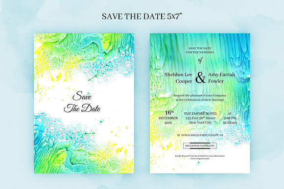 Breeze. Wedding Invitation Package in Wedding Templates - product preview 2