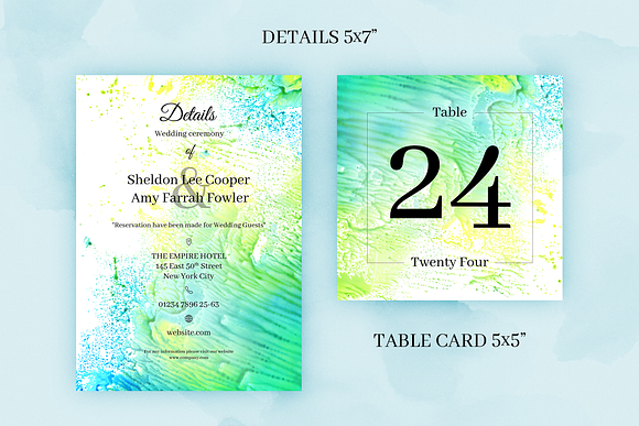 Breeze. Wedding Invitation Package in Wedding Templates - product preview 3